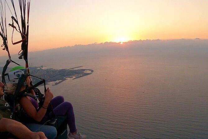 Paragliding activity in Lebanon - A 750-meter glide above Jounieh and the Our Lady of Lebanon statue