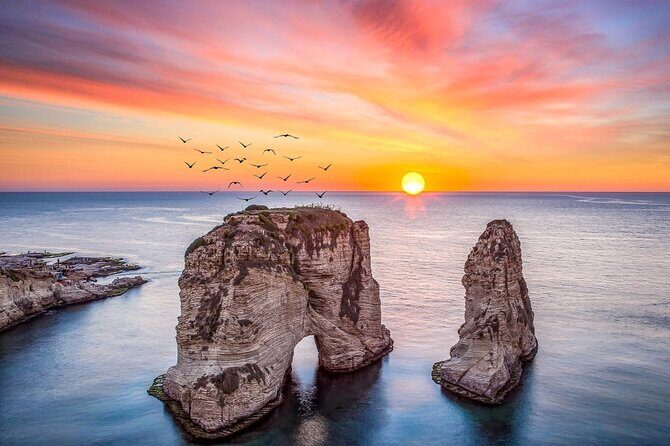 Pigeon Rocks Boat Ride Beirut (Raouche Rocks) - The Star Stop: Pigeon Rocks, Cliffside Passes, and Photo Time